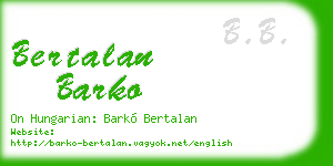 bertalan barko business card